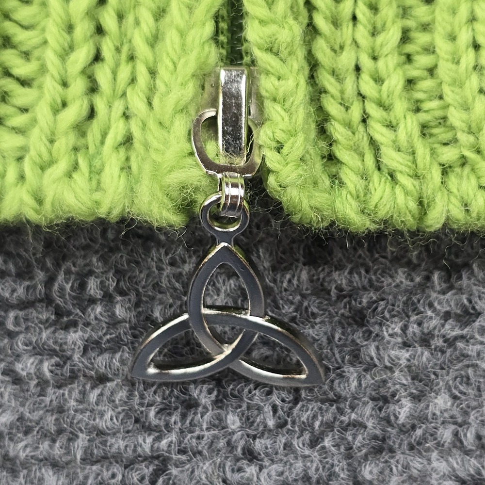 Aran Crafts‎ Irish Merino Wool Zip Cardigan Womens NWT L Green Cable Knit - Picture 5 of 11